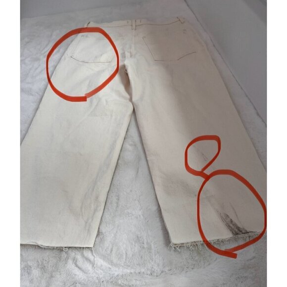 New Madewell Women's Size 31 The Perfect Vintage Wide-Leg Crop Jean *Stains* - Picture 5 of 16